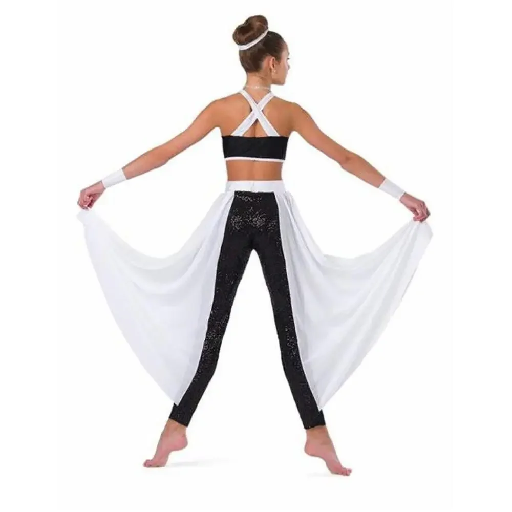 Pre-Owned Dance Costume Costume Gallery 17515 Medium Child Black Jumpsuit Lyric